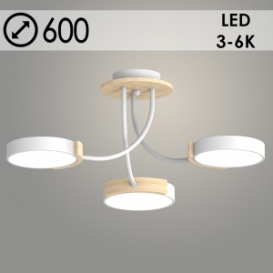 Люстра XI3206/6 WT+CR белый+хром 108W LED 3000-6000K d740 h160, HN22