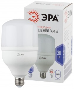 Лампа LED ЭРА стандарт высокомощн.(колокол) E27 30W(2400lm) 6K 180x80 POWER