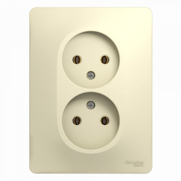Schneider/Systeme Electric GLOSSA Розетка 2-я б/з бежевая