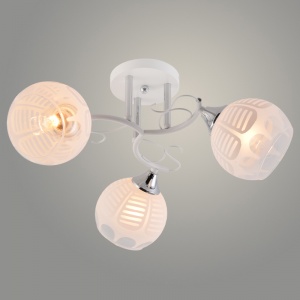 Люстра XA1522B/3 WH+CR белый/хром 3х60W E27 d500 h240, HN23