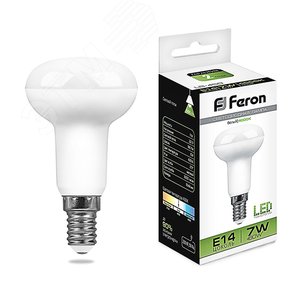 Лампа LED  Feron зеркальная 7вт Е14 R50 белый