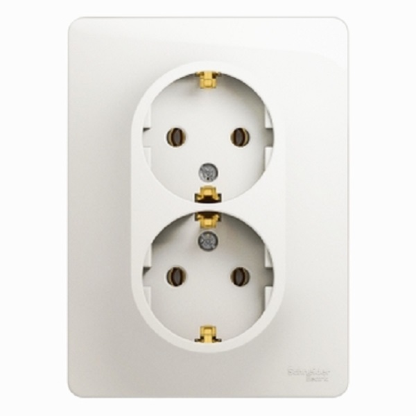 Schneider/Systeme Electric GLOSSA Розетка 2-я с/з перламутр
