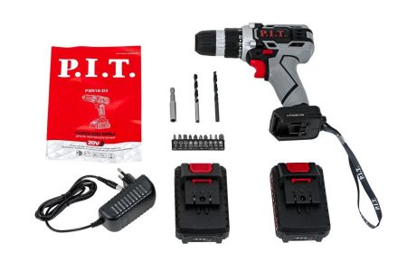 Акк. дрель P.I.T. PSR18-D3, Li-ion, 18В, 2х1,5Ач, 30Нм, 350-1350об/мин, 2 скорости, кейс (СНЯТ)