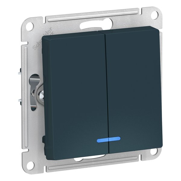 Schneider/Systeme Electric ATLASDESIGN Выключатель 2-кл подсв изумруд