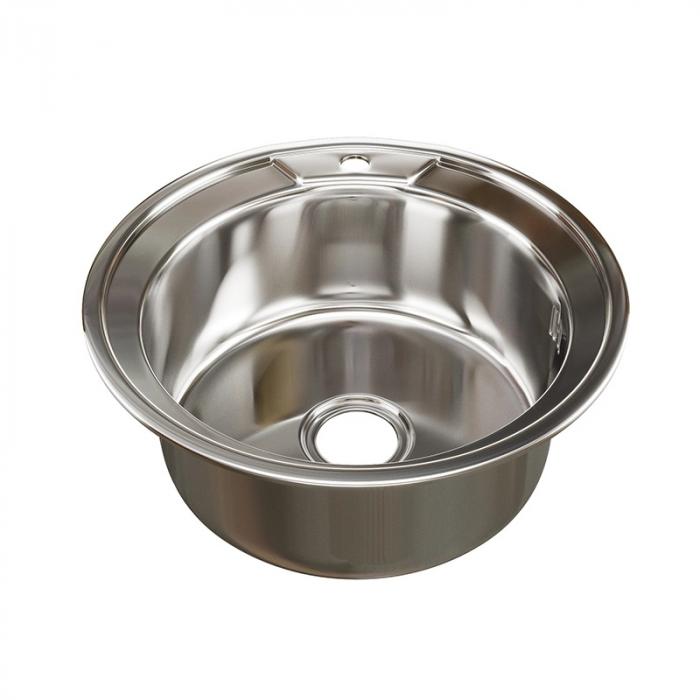 Мойка круг d 51 (0,6) вып 3 1/2" MIXLINE (глуб чаши 17см) с сифоном