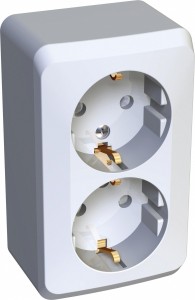 Schneider/Systeme Electric ЭТЮД Розетка 2-я с/з шторки 16А белый