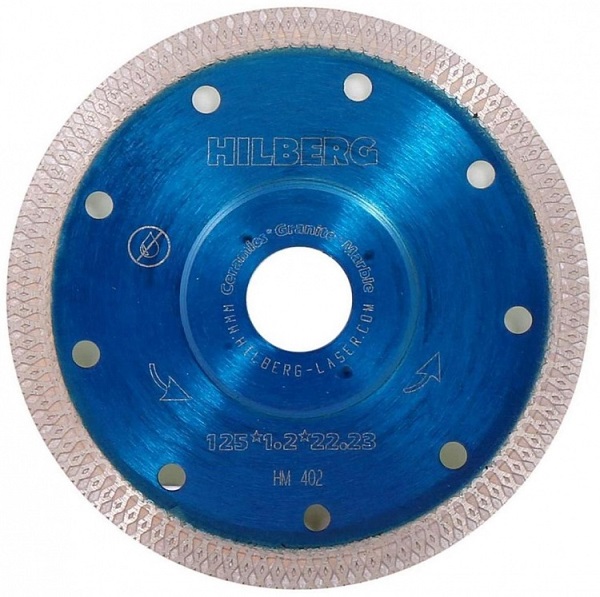 Алмазный диск ТУРБО Ультратонкий Х-тип 125*1,2*22,23мм Hilberg TRIO DIAMOND