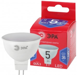 Лампа LED ЭРА ECO MR16 GU5.3 220V 5W(400lm) 6K 50х50 MR16-5W-865-GU5.3 6120
