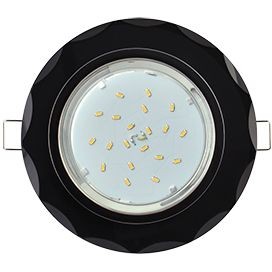 Светильник встраиваемый ECOLA GX53 H4 5313 Glass Стекло хром - Черный 38x126