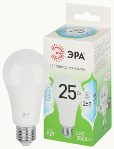 ЭРА GREEN LINE LED лампа св/д ЛОН E27 A60 25W(2500lm) 4000K 4K A60-25W-840-E27 GL 61x150 67117