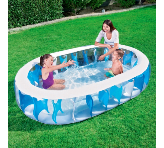 Бассейн надувной детский Elliptic Pool, 229х152x51 см, BESTWAY