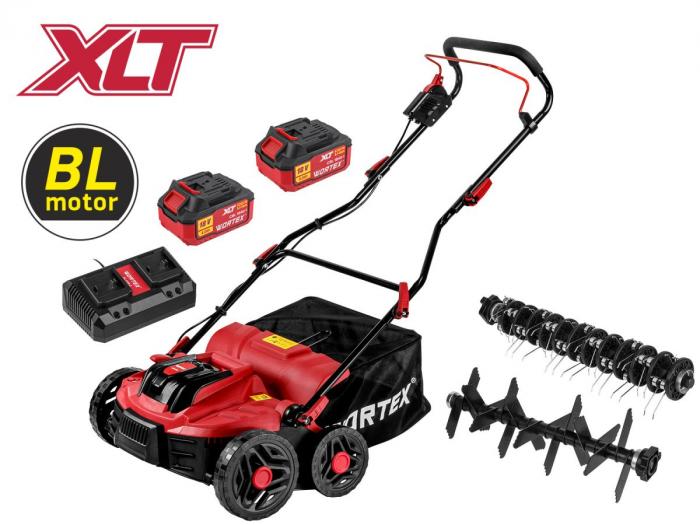 ALL1 XLT SET Аккум. аэратор-скарификатор WORTEX CAE 3736 БЕСЩЁТ.ДВИГ., 18В+18В, шир. 37 см