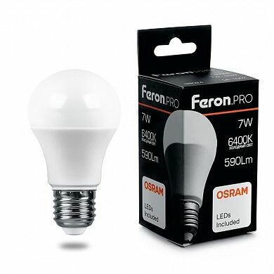Лампа LED Feron PRO LB-1007 7W 590Lm 230V E27 6400K A60 