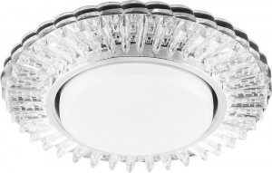 Светильник встраиваемый Feron CD4025 GX53+LED прозр.хром с подсветкой