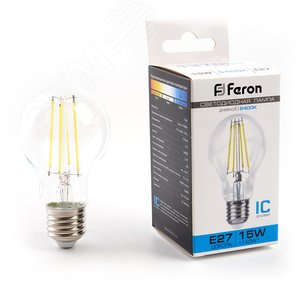 Лампа светодиодная LED 15вт Е27 6500К FILAMENT