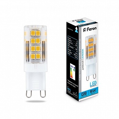 Лампа LED Feron 5Вт 230в G9 6500К LB-432