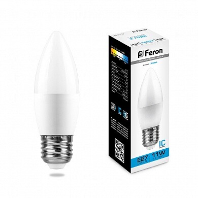 Лампа LED Feron 11W 6400K E27 свеча