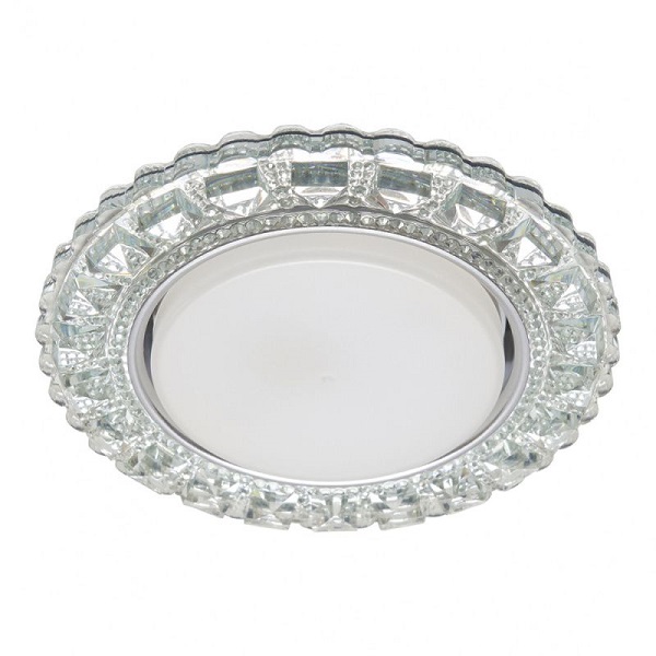 Светильник встраиваемый Feron CD4045 GX53+LED прозр.хром