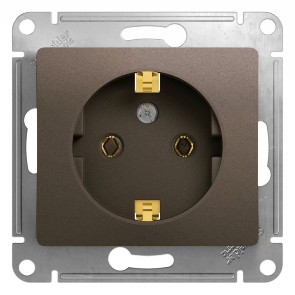Schneider/Systeme Electric GLOSSA Розетка 1-я с/з шоколад