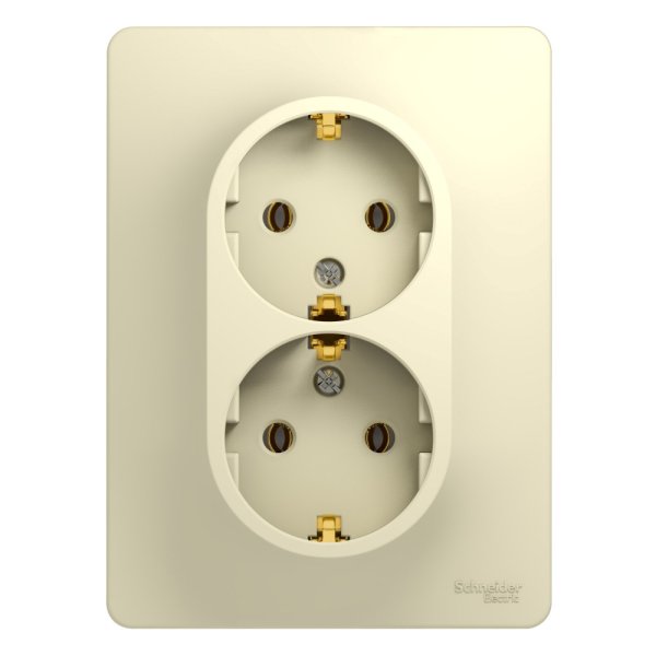 Schneider/Systeme Electric GLOSSA Розетка 2-я с/з бежевая