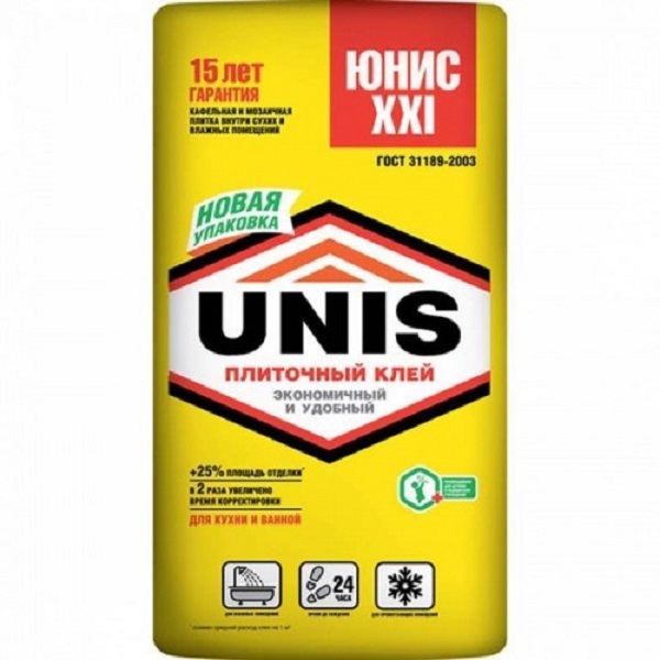Плиточный клей UNIS желт 25кг.