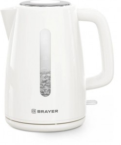 Чайник электр. BRAYER 1058BR-WH (диск, 2л), 2,2кВт, автоотключение, белый