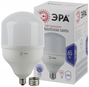 Лампа LED ЭРА стандарт высокомощн. E27 65W(5200lm) 6500K (перех. на E40) 8304