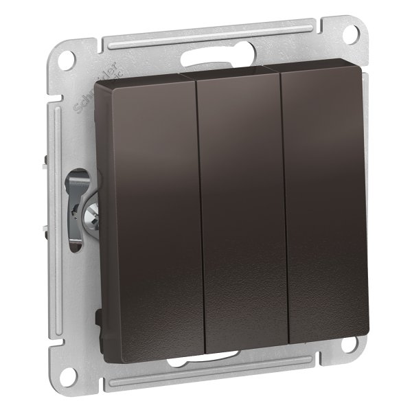 Schneider ATLASDESIGN Выключатель 3кл 10АХ мокко