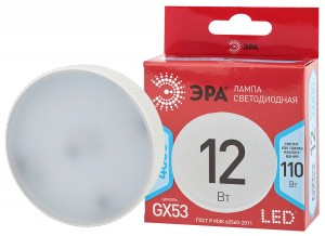 Лампа LED ЭРА ECO GX53 12W(960lm) 4K 27х75 LED-GX-12W-840-GX53