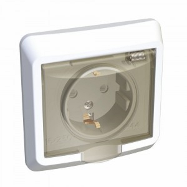 Schneider/Systeme Electric ЭТЮД Розетка с/з шторки IP44 белый