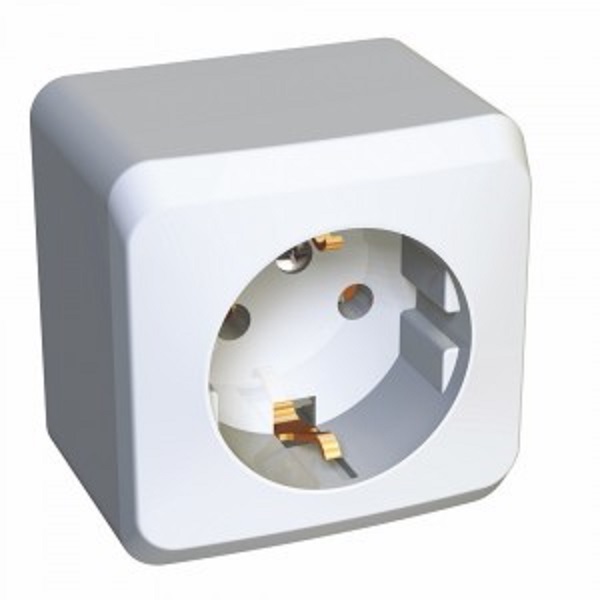 Schneider/Systeme Electric ЭТЮД Розетка 1-я с/з 16А белый