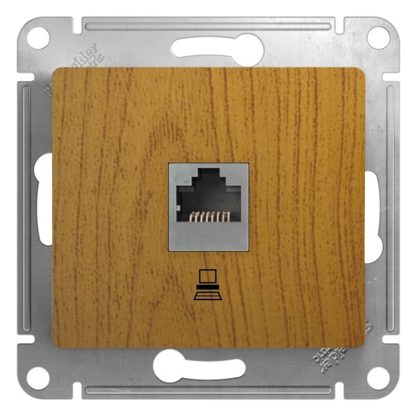 Schneider/Systeme Electric GLOSSA Розетка RJ45 дуб