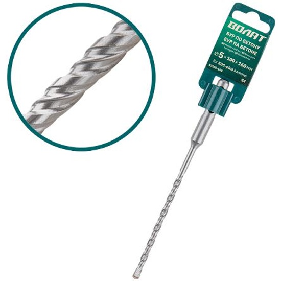 Бур (сверло) 5х100х160 мм SDS-plus S4 ВОЛАТ
