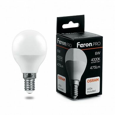 Лампа LED Feron PRO LB-1409 9W 760Lm 230V E14 6400K G45