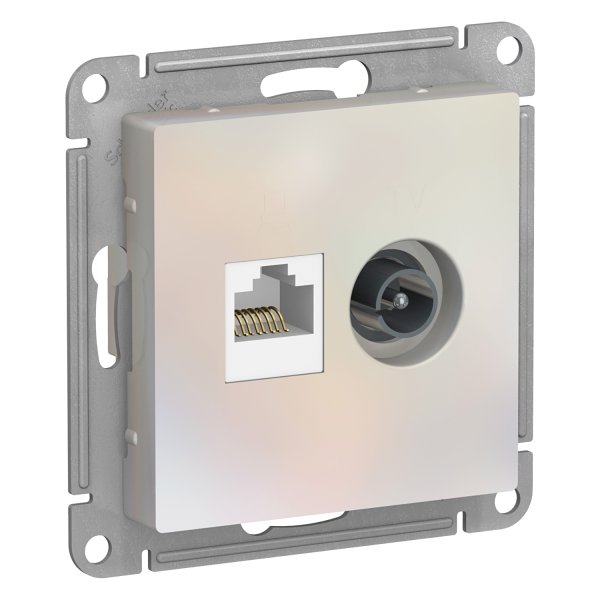 Schneider ATLASDESIGN Розетка 2-я TV+RJ45 жемчуг