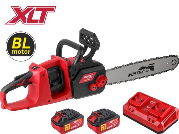 Аккум. пила цепная WORTEX CEC 3536-2 шина 40 см (16"), 3/8" LP, 1.3 мм ALL1 XLT SET БЕСЩЁТ, 18В+18В 