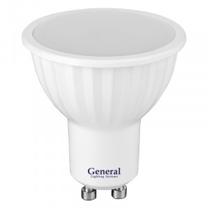 General MR16 GU10 15W(890lm) 6500K 6K 50x63 диффузор линза 60гр пластик/алюм 661574