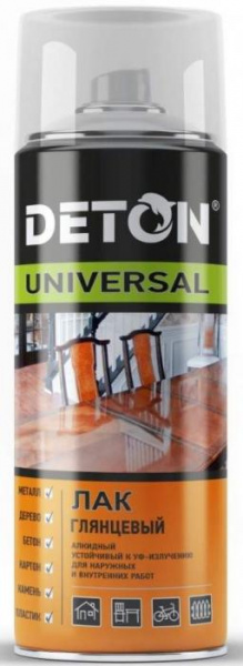 Аэрозоль Deton Universal ЛАК 520мл алкид атмосферост ГЛЯНЦЕВЫЙ DTN-A46790