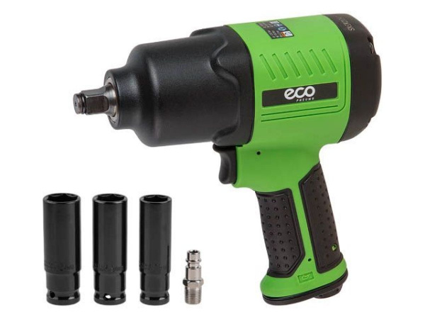Пневмогайковерт 1/2" ECO AIW-980S (950/1200 Нм (закр./откр.); 3 ступени крут.мом.; twin hammer; 7500