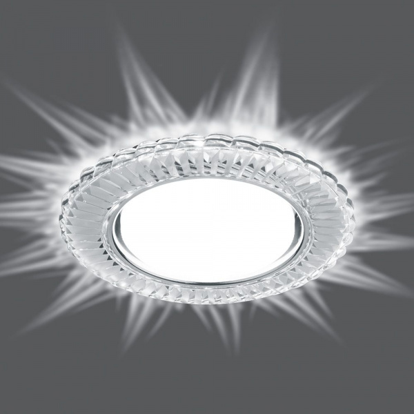 Светильник встраиваемый Feron CD4044 GX53 LED+4W прозрачный с подсветкой