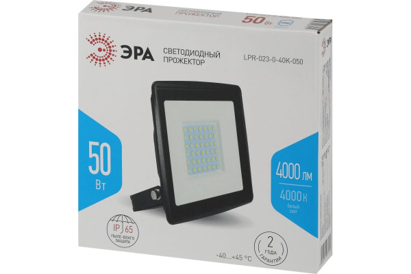 Прожектор LED ЭРА 50W (4000lm) 4K LPR-023-0-40K-050 