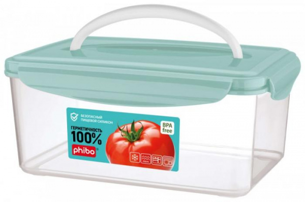 Контейнер герметичн. д/хран.продукт/СВЧ SMART LOC 1,5л прямоуг с РУЧК, св-гол 