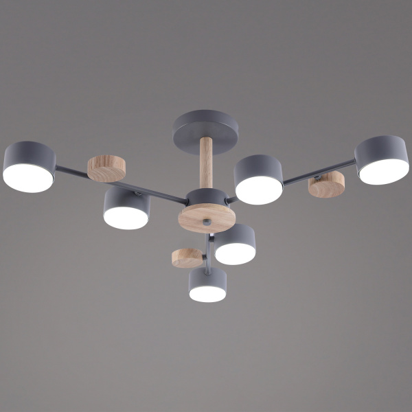 03758-0.3-06 GREY+WOOD GX53 светильник потолочный
