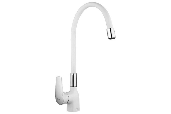 Смеситель для кухни Frap F4453-03 белый ф35, гайка. гибкий излив