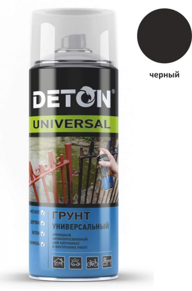 Аэрозоль Deton Universal Грунт 520мл алкид атмосферост ЧЕРНЫЙ DTN-A70822