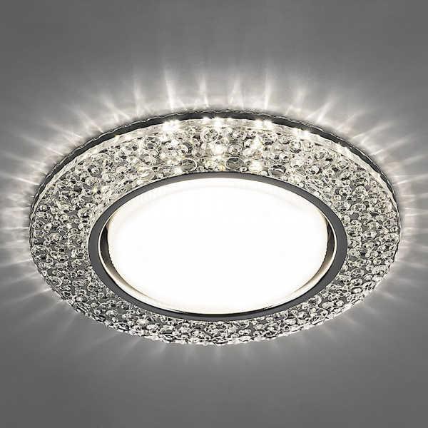 Светильник встраиваемый Feron CD4032 GX53+LED прозрачный с подсветкой