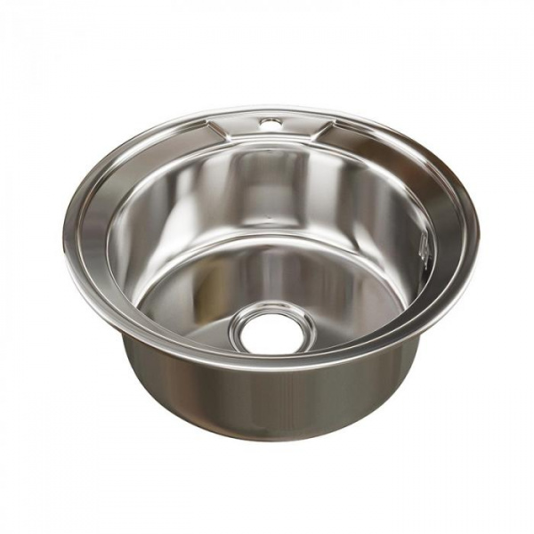 Мойка круг d 51 (0,6) вып 3 1/2" MIXLINE (глуб чаши 17см) с сифоном