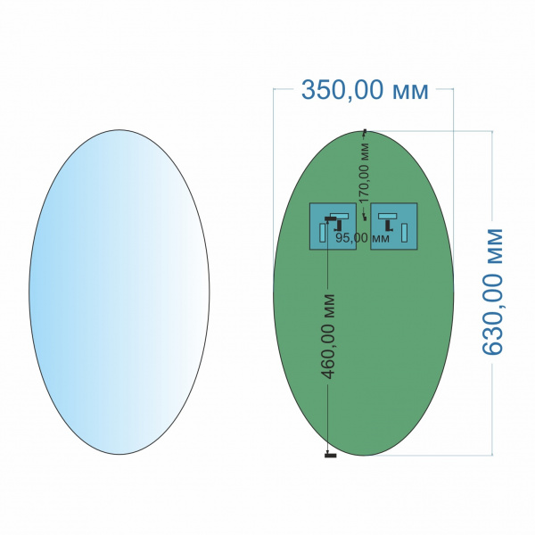Зеркало MIXLINE овал 350*630