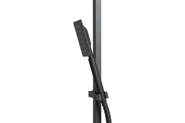 Душевая система MIXLENE ML2417 (смеситель 35К с изл+лейка 3поз.+душ.шланг+тропич.душ.) ЧЕРНЫЙ