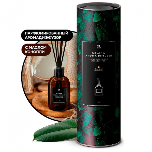 Парфюмированный аромадиффузор "Milana deep green" 100 мл Grass